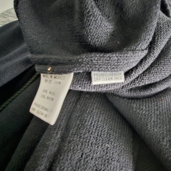 St.John Sport Knit Black Drawstring Santana Drawstring Wide Leg Pants - Picture 10 of 14